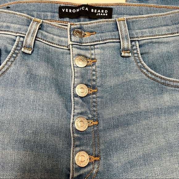 Veronica Beard Carolyn High Rise Button Fly Tuxedo Stripe Baby Boot Jeans 31 - Picture 4 of 15